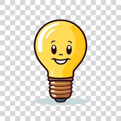 Joyful Cartoon Lightbulb With a Friendly Smile