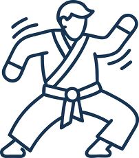 Judo Athlete in Action Line Icon