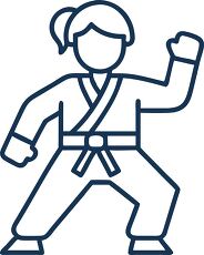 Karate Stance Outline Design