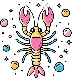 lobster colorful playful icon clip art