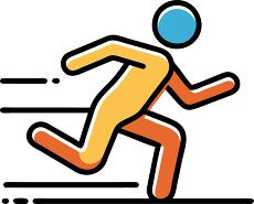 long jump bold lines flat design