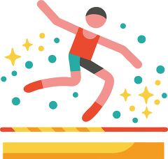 long jump bright colorfulMinimalist Clip Art