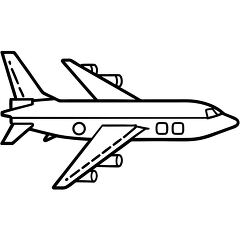 military airplane side view black outline