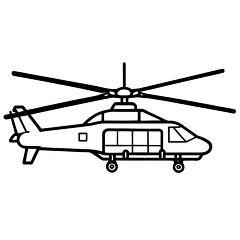 military helicopter heavily details