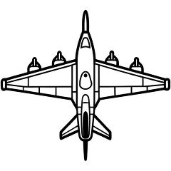 Military Plane black outline printable