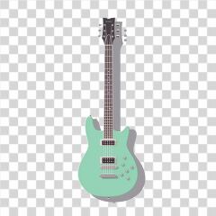 Minimalist Guitar Design in Soft Green Color Without Details