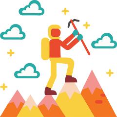 mountaineering Colorful Minimalist Clip Art