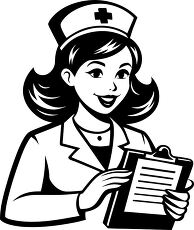 nurse holding clipboard silhouette