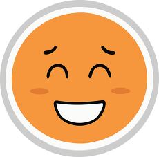 Orange Laughing Face Emoji Clipart