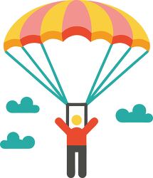 paragliding Colorful Minimalist Clip Art