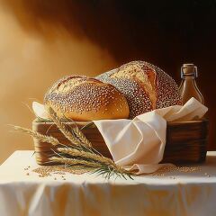 Artistic Display of Freshly Baked Artisan Bread