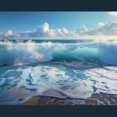 Beautiful Ocean Waves Crashing on a Sandy Beach