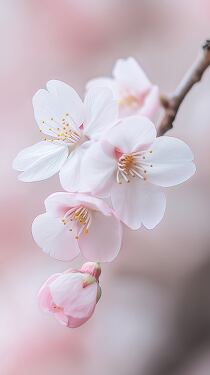 Captivating Cherry Blossoms in Soft Pink Hues