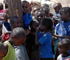 Children of the Samburu Tribe Engaging in Daily Activities