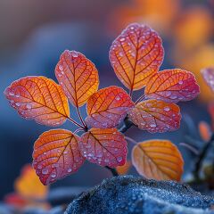 Colorful Autumn Leaves in a Northern Norway Forest