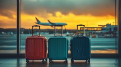 Colorful Luggage Awaits Travelers at the Airport