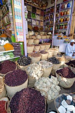 Colorful Spice Market in Aswan Egypt