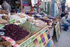 Colorful Spice Market in Aswan Egypt