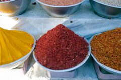 Colorful Spices Displayed in Aswan Egypt Market