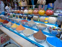 Colorful Spices Displayed in Aswan Market