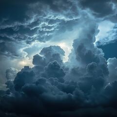 Dark Storm Clouds Gather Above a Distant Horizon