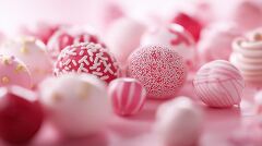 Delicious Candy Balls in Various Pink Shades and Textures