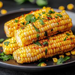 Delightful Baked Corn Arranged on a Stylish Plate