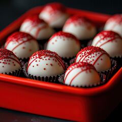 Delightful Tray of Decorated Chocolate Treats on Display