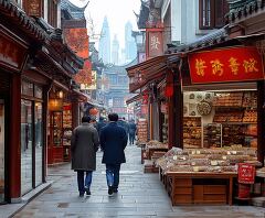 Exploring Shops in Old Town Shanghai China