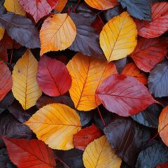 Fall Leaves Scattered on the Ground in Autumn