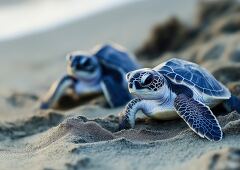 Female Sea Turtles Nesting on Costa Rica Beach