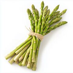 Fresh Asparagus Bundle on a Clean White Background