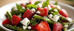 Fresh Asparagus Salad With Feta and Strawberries