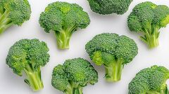 Fresh Broccoli Arrangement on a Bright White Surface