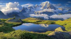 Majestic Mont Blanc Massif Under Summer Skies