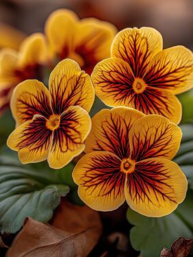 Primrose Flowers Brighten the Garden Bed