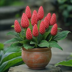 Red Dragon Arum Flower in Ornamental Pot