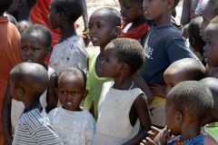 Samburu Children Gather in Their Village in Kenya