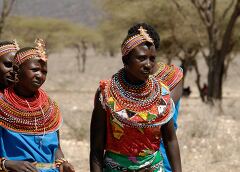 Samburu Women Adorned in Traditional Attire in Kenya