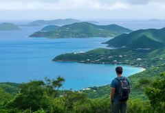 Scenic Overlook of St Thomas Caribbean Islands Landscape