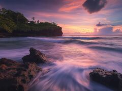 Serenity of Batu Karang at Sunset on a Tranquil Beach