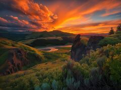 Stunning Sunset Landscape With Vibrant HDR Colors