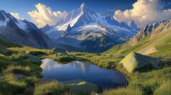 Summer Tranquility in the Mont Blanc Massif Landscape