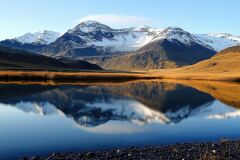 Twilight Serenity by the Icy Waters of Icelandic Mountains