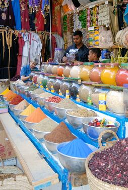 Vibrant Spice Market in Aswan Egypt Attracts Visitors