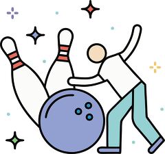 Playful Bowling Illustration