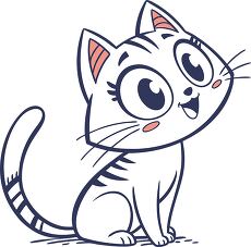 Playful Cartoon Cat Design With Smooth Lines