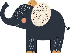 Playful Cartoon Elephant With Textured Ears