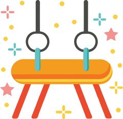 pommel horse Colorful Minimalist Clip Art