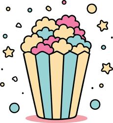 popcorn colorful playful icon clip art